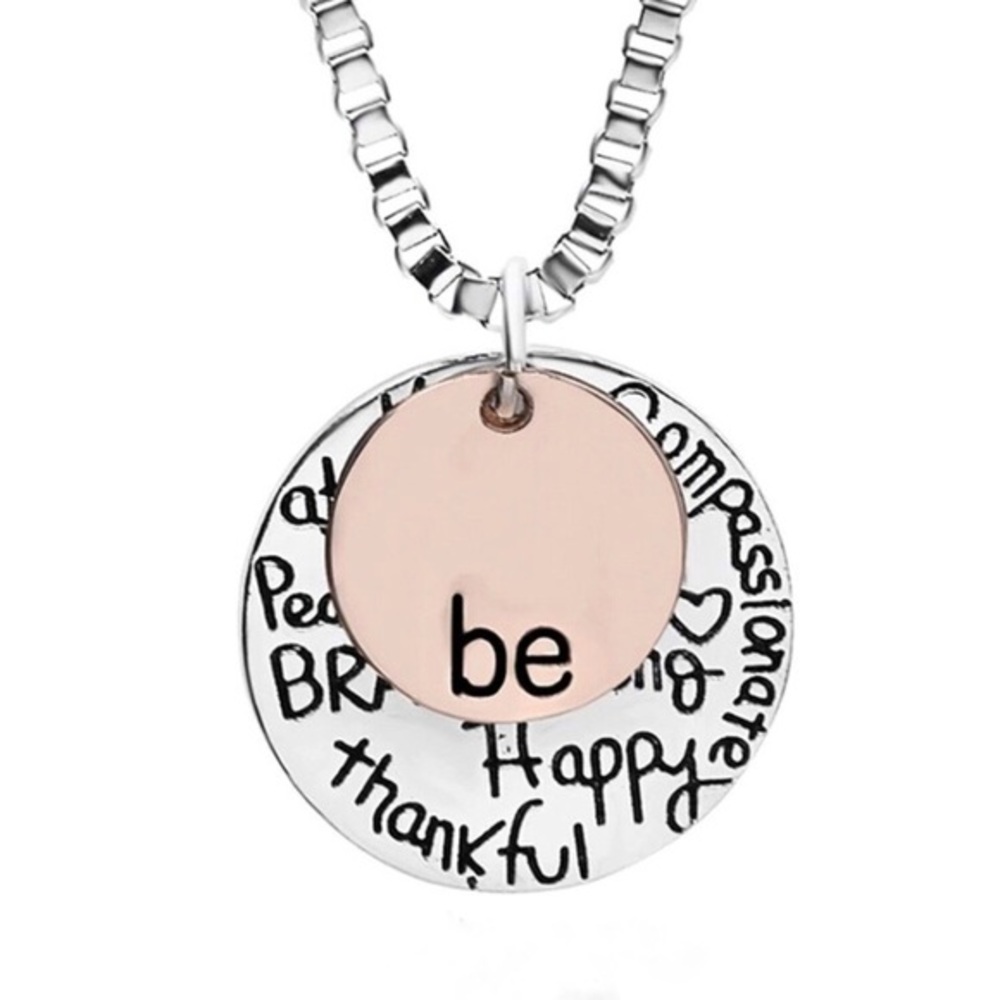 New! Be Happy Be Kind Be Brave Pendant Necklace